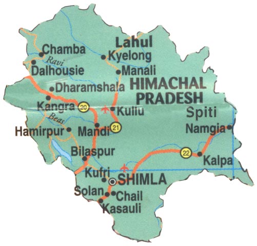 Map of Himachal Pradesh