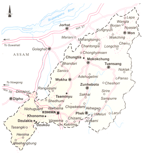 Map of Nagaland